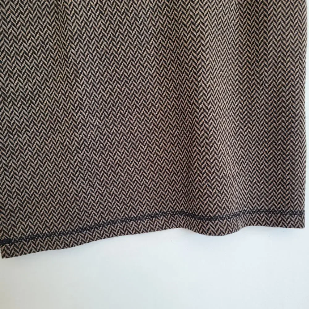Kavu Knit Mini Skirt Stretch Granola Herringbone Brown Elastic Waist Women Small